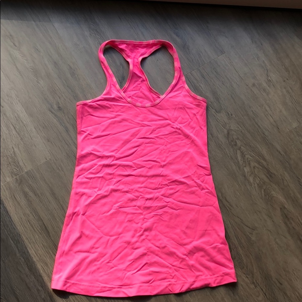 Bright pink lululemon racerback tank